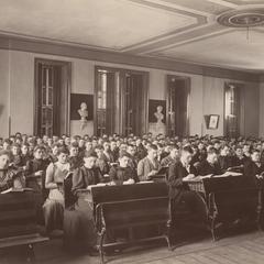 River Falls Normal School assembly room with students