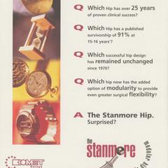 The Stanmore Modular Hip System advertisement