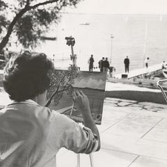 Artist painting on Terrace