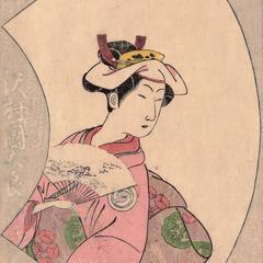 The Actor Sawamura Kunitarō I (Kitô) in a Female Role, from the series Sequel to the Picture Book of Fans from the Stage