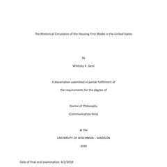 The Rhetorical Circulation of the Housing First Model in the United States