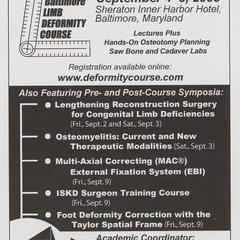 15th Annual Baltimore Limb Deformity Course advertisement
