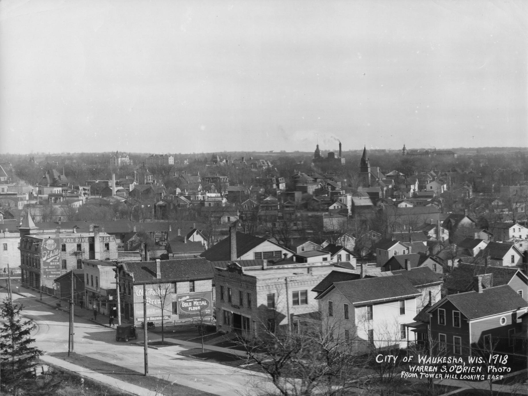 ‎Madison Street, Waukesha, east view from Tower Hill UWDC UW