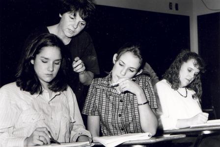 Joan Bowser with students, UW Fond du Lac