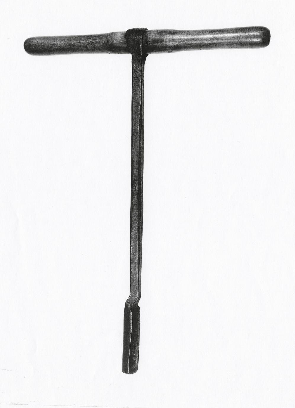 Black and white image of an auger
