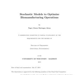 Stochastic Models to Optimize Biomanufacturing Operations