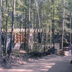 Erecting frame and foundation of the main laboratory at Trout Lake Station