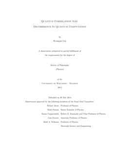 Quantum Correlation And Decoherence In Quantum Computation