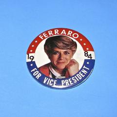 "Ferraro for Vice President" button