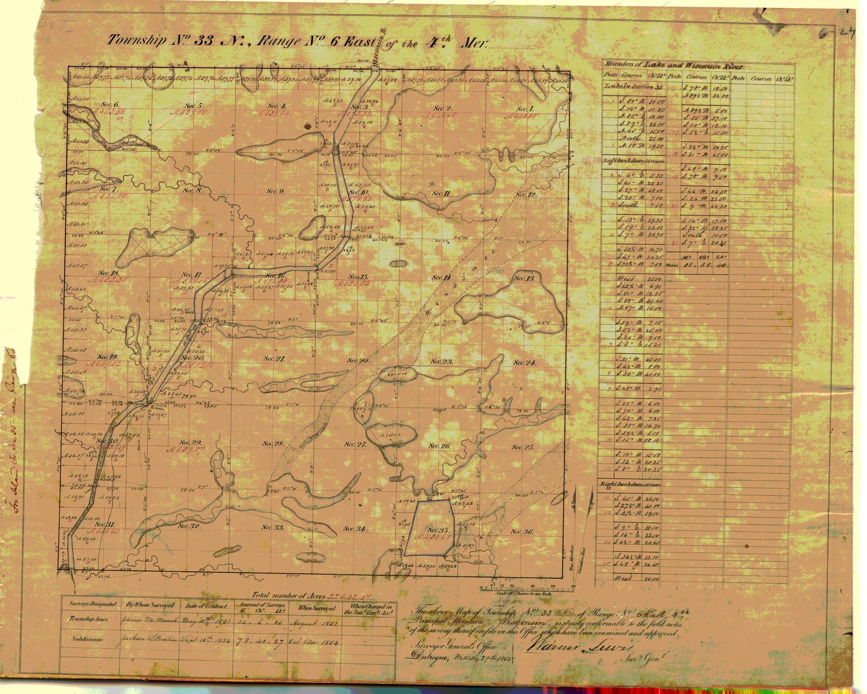 [Public Land Survey System map: Wisconsin Township 33 North, Range 06 East]