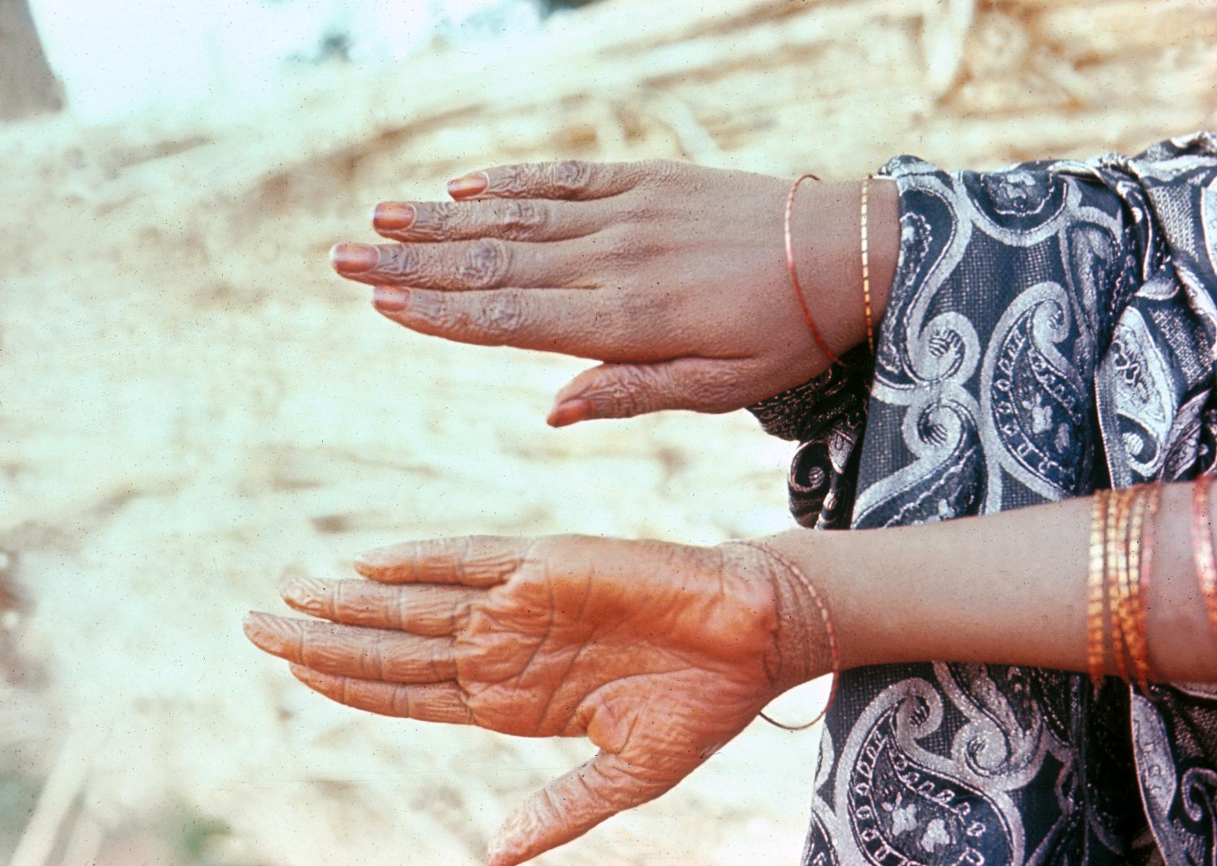 Woman's Hands Decorated with Henna