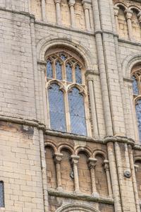 Peterborough Cathedral south transept clerestory window with blind arcades above and below