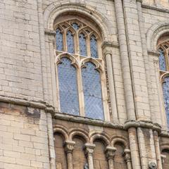 Peterborough Cathedral south transept clerestory window with blind arcades above and below
