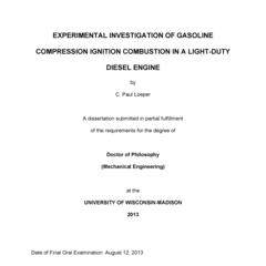 Experimental Investigation of Gasoline Compression Ignition Combustion in a Light Duty Diesel Engine