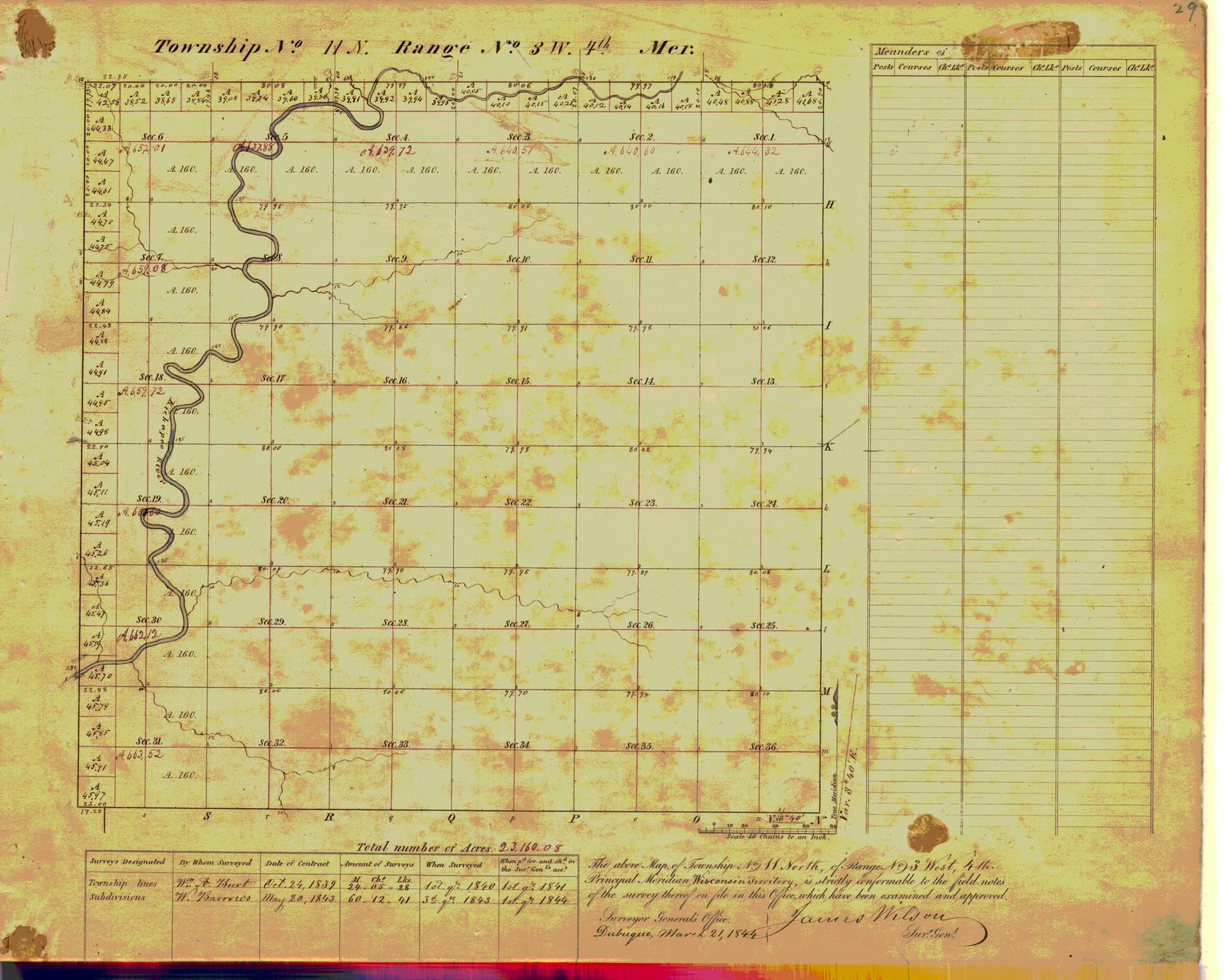 [Public Land Survey System map: Wisconsin Township 11 North, Range 03 West]