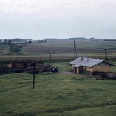 Russian countryside and farmhouse