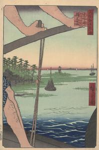 The Benten Shrine and the Haneda Ferry, no. 72 from the series One-hundred Views of Famous Places in Edo