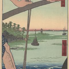 The Benten Shrine and the Haneda Ferry, no. 72 from the series One-hundred Views of Famous Places in Edo