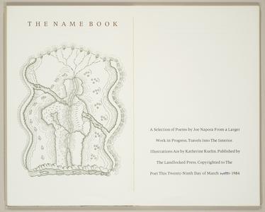 The name book : a selection of poems by Joe Napora from a larger work in progress, Travels into the interior