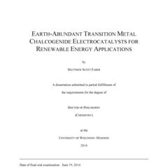 Earth-Abundant Transition Metal Chalcogenide Electrocatalysts for Renewable Energy Applications