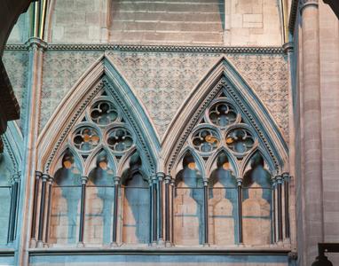 Hereford Cathedral interior northwest transept triforium