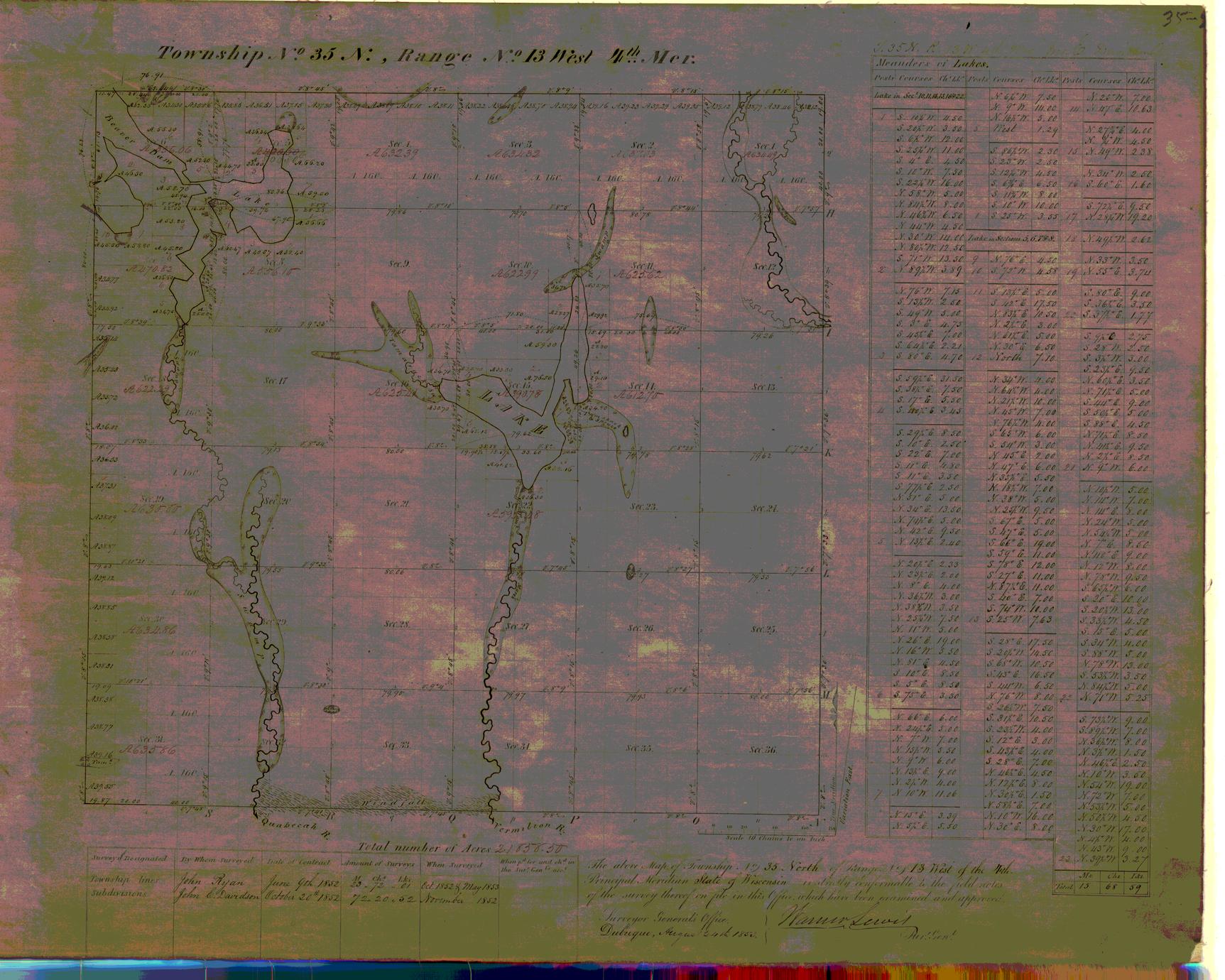 [Public Land Survey System map: Wisconsin Township 35 North, Range 13 West]
