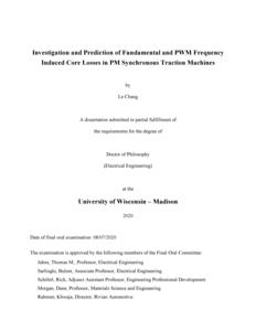 Investigation and Prediction of Fundamental and PWM Frequency Induced Core Losses in PM Synchronous Traction Machines