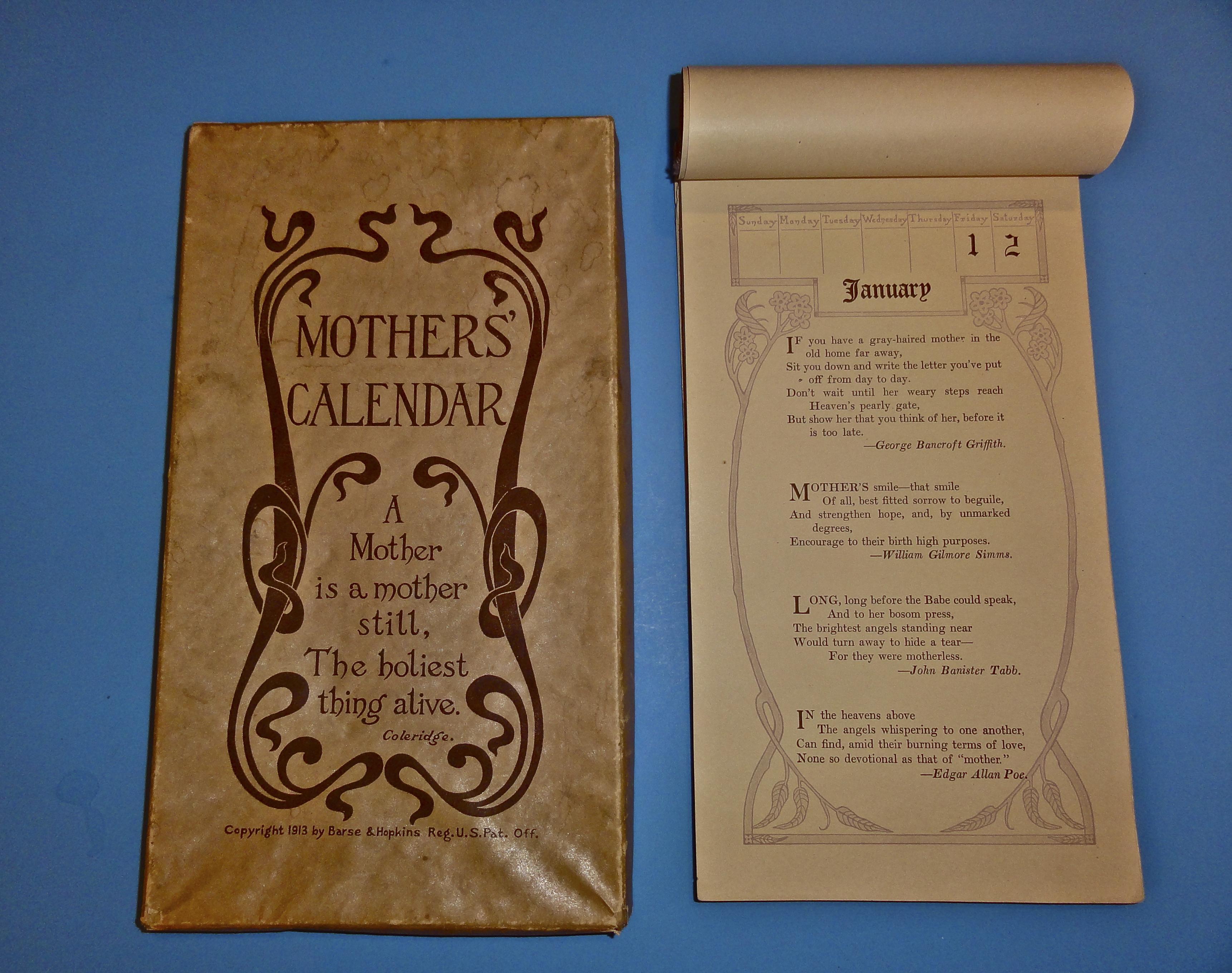 Mother's calendar - UWDC - UW-Madison Libraries