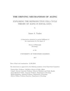 The Driving Mechanisms of Aging: Exploring the Reproductive Cell Cycle Theory of Aging in Social Data