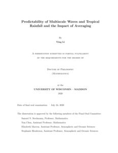 Predictability of Multiscale Waves and Tropical Rainfall and the Impact of Averaging
