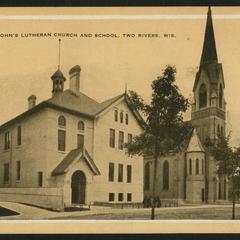 Postcard of St. John's Lutheran Church and School