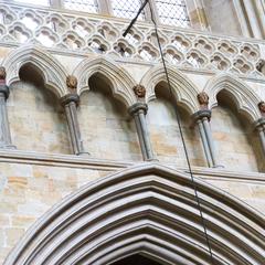 Exeter Cathedral interior nave triforium