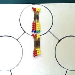 Pop beads on a meiotic diagram modeling prophase I