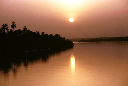 Sunset from a Cruise Ship Going Up the River Gambia