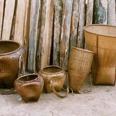 Display of various Khmu' baskets made in Houa Khong Province
