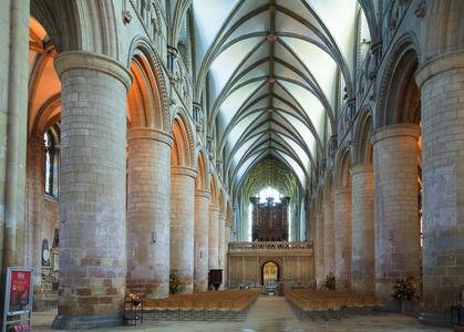 Gloucester Cathedral nave looking east