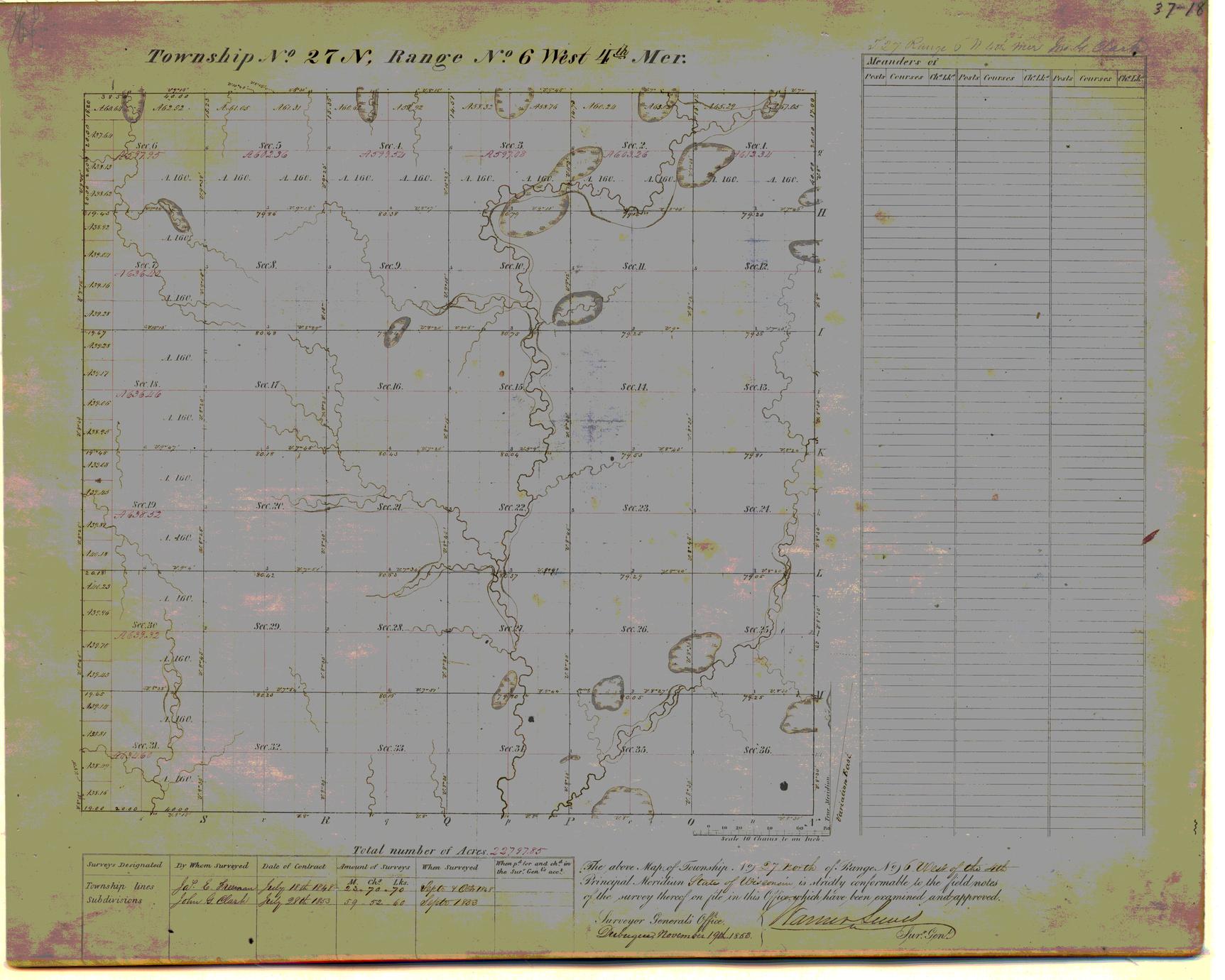 [Public Land Survey System map: Wisconsin Township 27 North, Range 06 West]