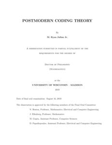 Postmodern Coding Theory