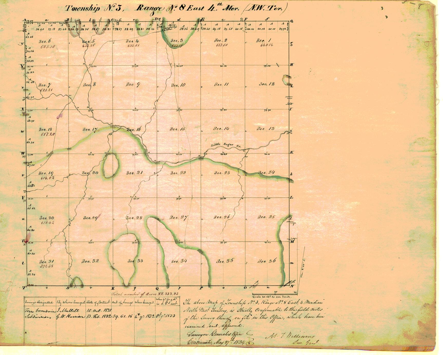 [Public Land Survey System map: Wisconsin Township 03 North, Range 08 East]