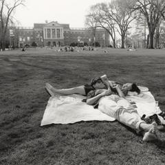 Students relax and study on Bascom Hill
