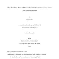 Magic Mirror, Magic Mirror, Am I Attractive: the Effect of Virtual Makeover Uses on Chinese College Females' Self-evaluation