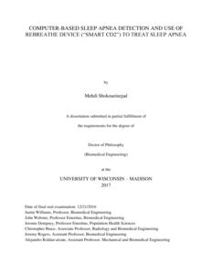 COMPUTER-BASED SLEEP APNEA DETECTION AND USE OF REBREATHE DEVICE (“SMART CO2”) TO TREAT SLEEP APNEA