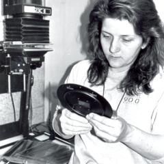 Julie Sanders in darkroom