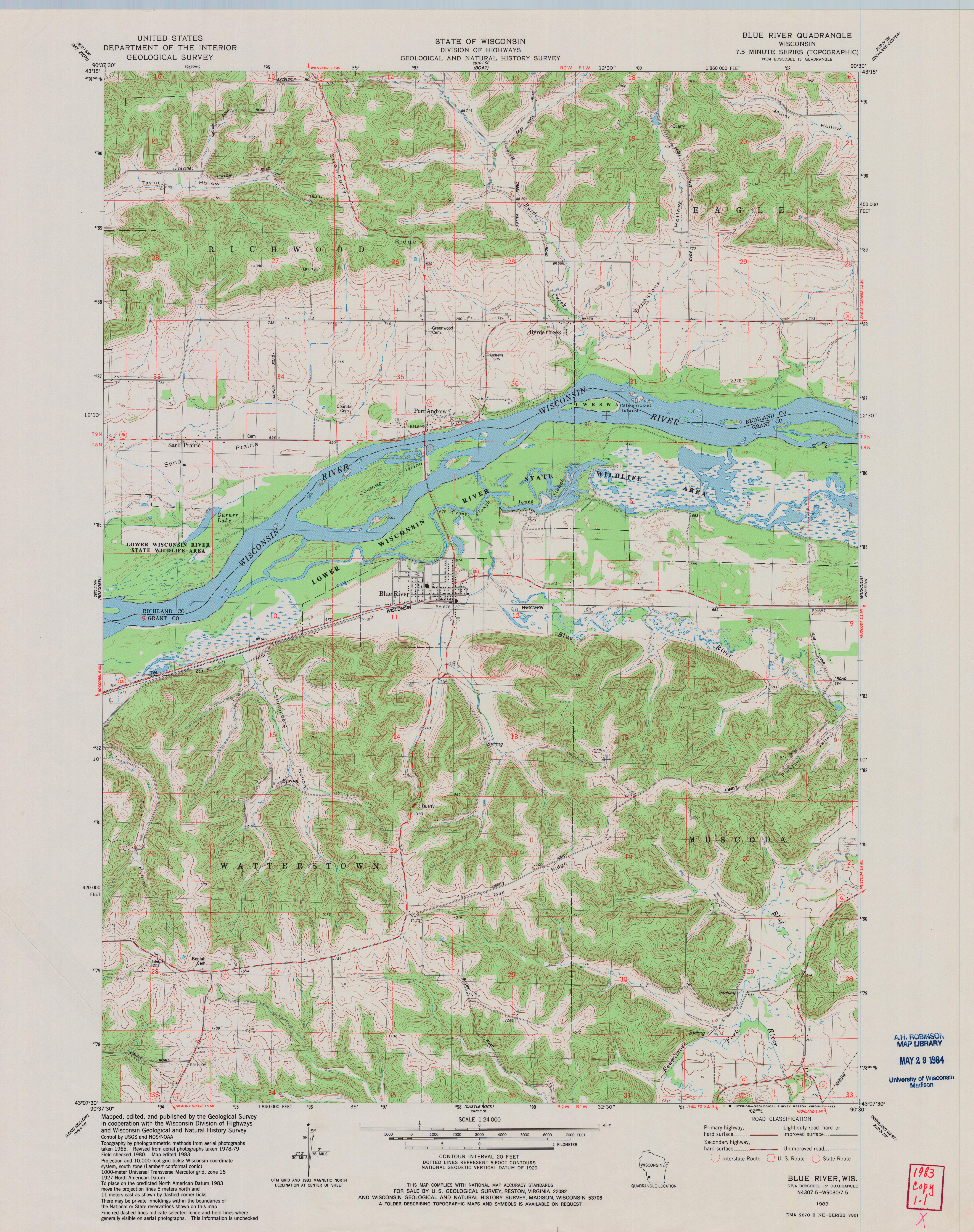 Blue River Wisconsin Map Blue River Quadrangle - Uwdc - Uw-Madison Libraries