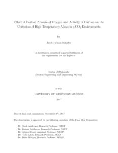 Effect of Partial Pressure of Oxygen and Activity of Carbon on the Corrosion of High Temperature Alloys in Supercritical Carbon Dioxide Environments