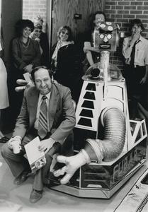 Chancellor Alan Guskin with Robot Fubar
