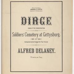 Dirge sung at the consecration of the Soldier's Cemetery at Gettysburg, Pa.