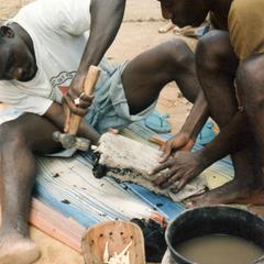 Pegging the Goat Skin on the Wooden Body of the Ngoni