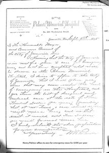 Palmer Memorial Hospital, Letter to city officials
