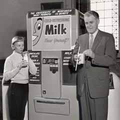 Rudolph K. Froker and milk vending machine